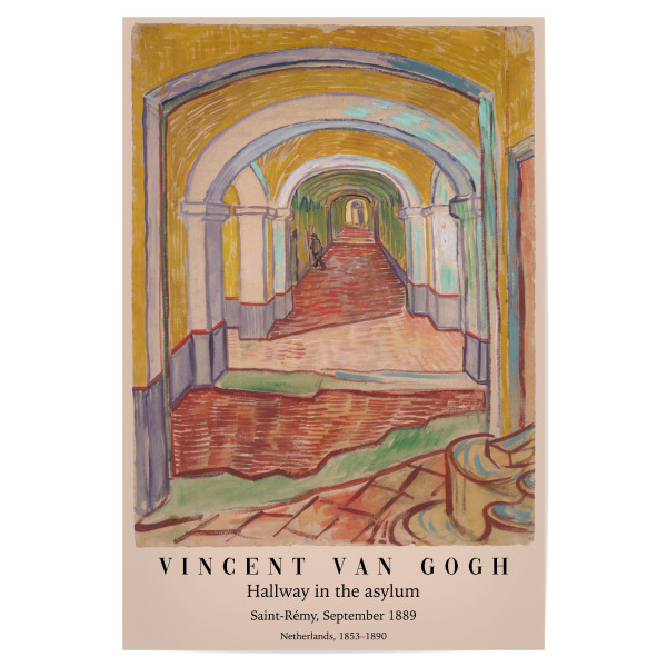 Poster 30x20 cm "Van Gogh - Flur in der Anstalt" artboxONE - Typografie,Menschen,Architektur