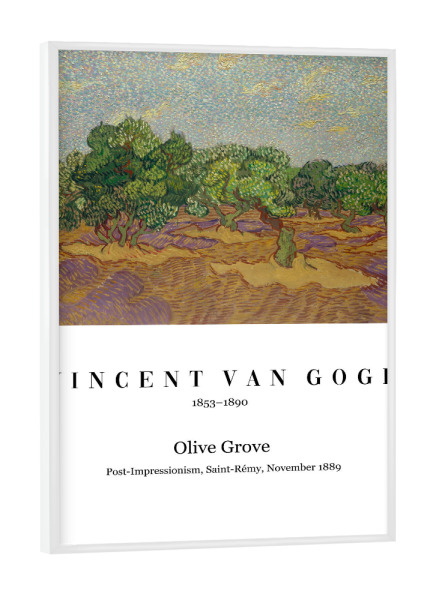 Poster mit weißem Rahmen "Vincent van Gogh - Olivenbäume" artboxONE - Typografie,Natur,Abstrakt