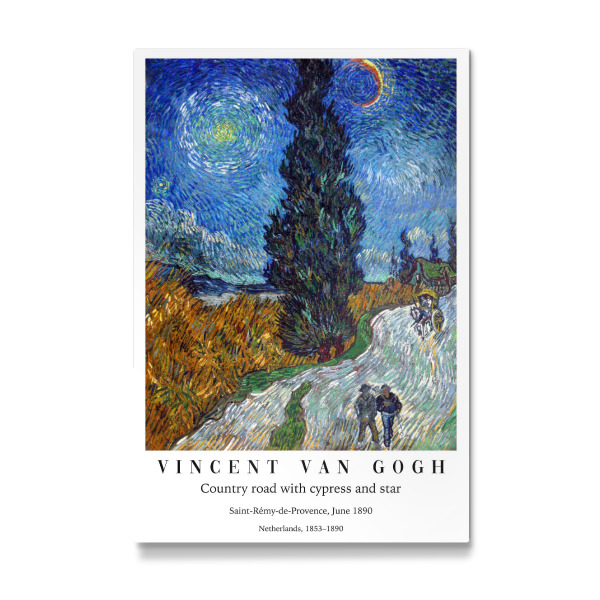 Galerie-Print "Straße mit Zypresse und Sternen" 30x20 cm artboxONE