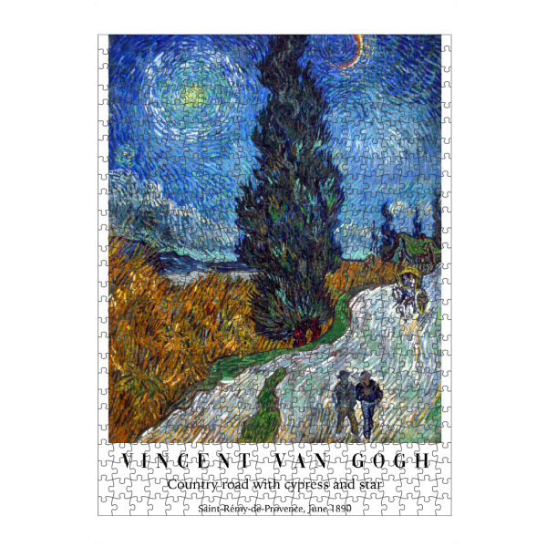Puzzle Ravensburger "Straße mit Zypresse und Sternen" artboxONE - Typografie,Natur,Menschen