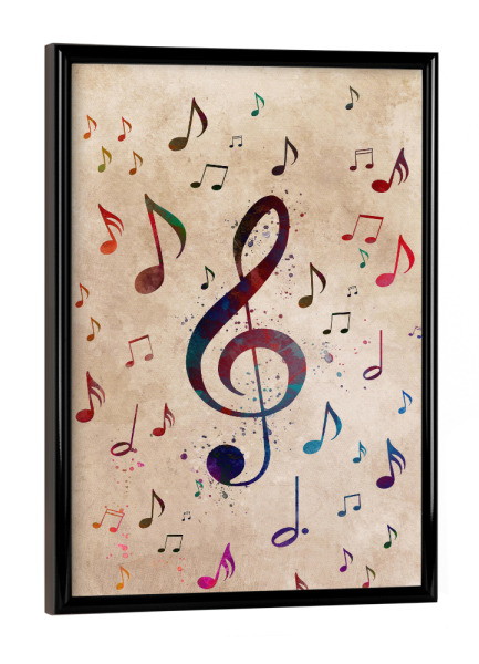 Poster mit schwarzem Rahmen "Musikalische Notationskunst A" artboxONE - Musik - Musik,Notation,Notenschrift,Notizen,Grafik