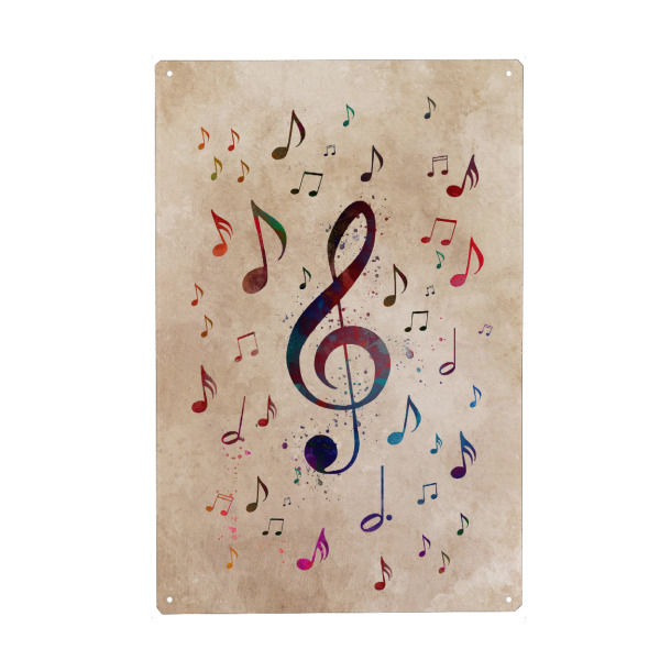 Holzbild "Musikalische Notationskunst A" artboxONE - Musik - Musik,Notation,Notenschrift,Notizen,Grafik