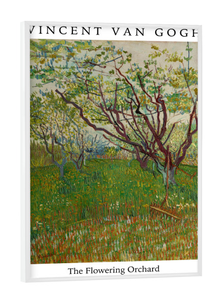Poster mit weißem Rahmen "Van Gogh Der blühende Obstgarten" artboxONE - Typografie,Natur,Floral