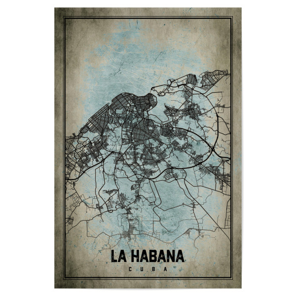 Poster 30x20 cm "Havanna Retro Map" artboxONE - Städte / Weitere