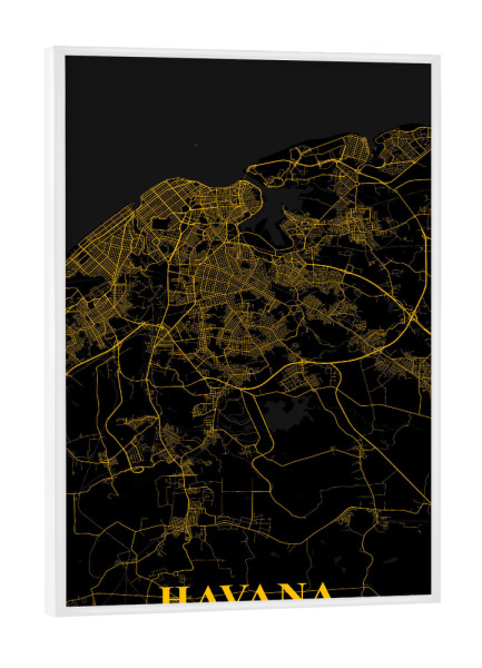 Poster mit weißem Rahmen "City Map Havanna" artboxONE - Städte / Weitere,Kartografie
