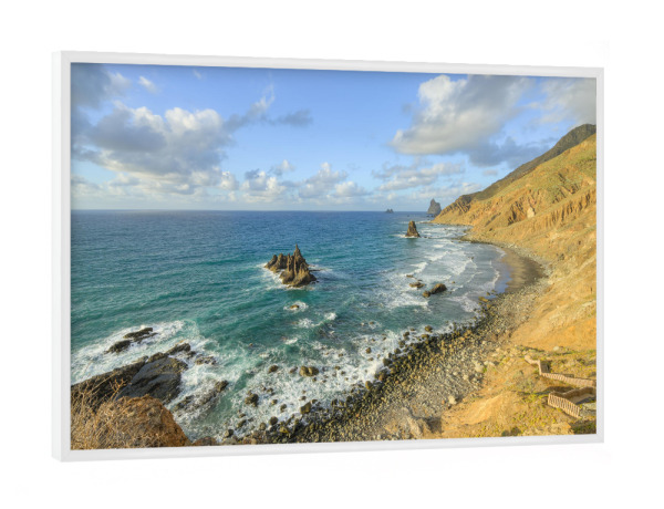 Poster mit weißem Rahmen "Teneriffa Playa de Benijo" artboxONE - Natur,Reise,Reise / Strand und Meer