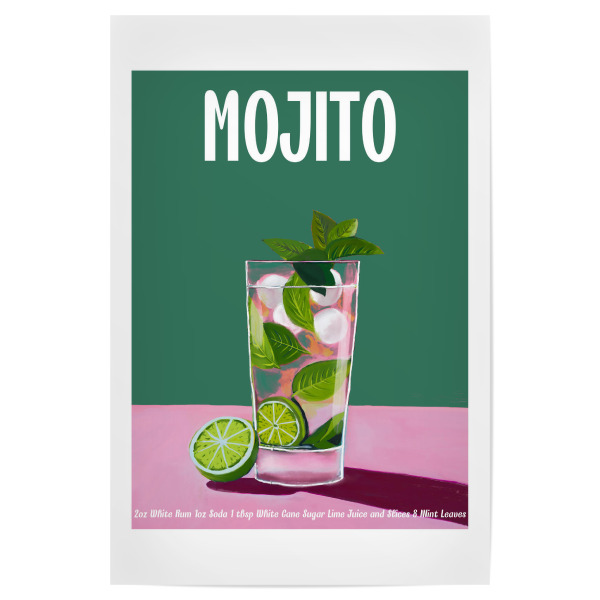 Poster "Mojito-Cocktail malen" artboxONE - Essen & Trinken / Alkohol