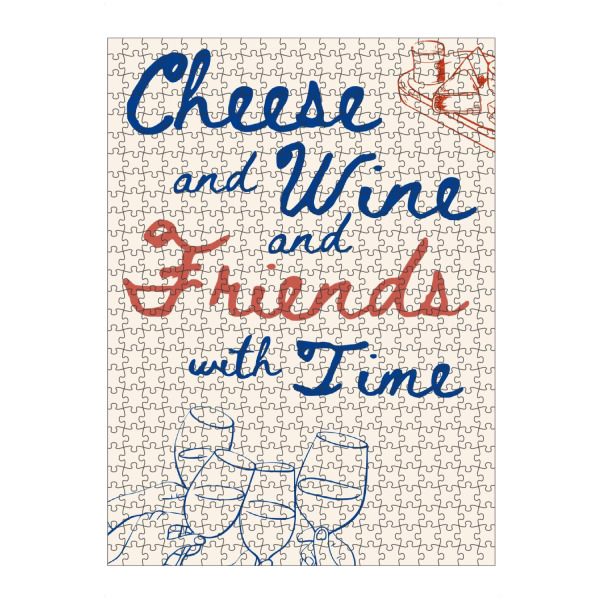 Puzzle Ravensburger "Käse und Wein" artboxONE - Typografie,Essen & Trinken,Menschen,Essen & Trinken / Alkohol