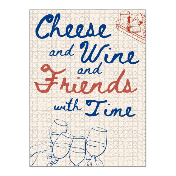 Puzzle Ravensburger "Käse und Wein" artboxONE - Typografie,Essen & Trinken,Menschen,Essen & Trinken / Alkohol