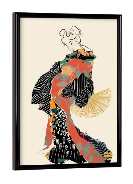 Poster mit schwarzem Rahmen "Geisha geschmückt" artboxONE - Abstrakt,Menschen,Reise / Asien