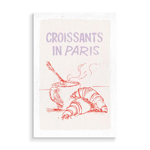 Holzbild "Malou Studio-Croissants in Paris" artboxONE - Typografie,Essen & Trinken,Buchstaben