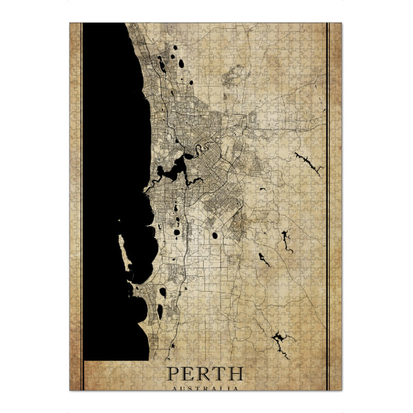 Puzzle Ravensburger "Perth Vintage City" artboxONE - Städte / Weitere,Kartografie