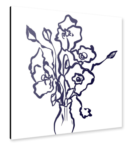 Alu-Dibond "Flowers In A Vase line art" 30x30 cm artboxONE