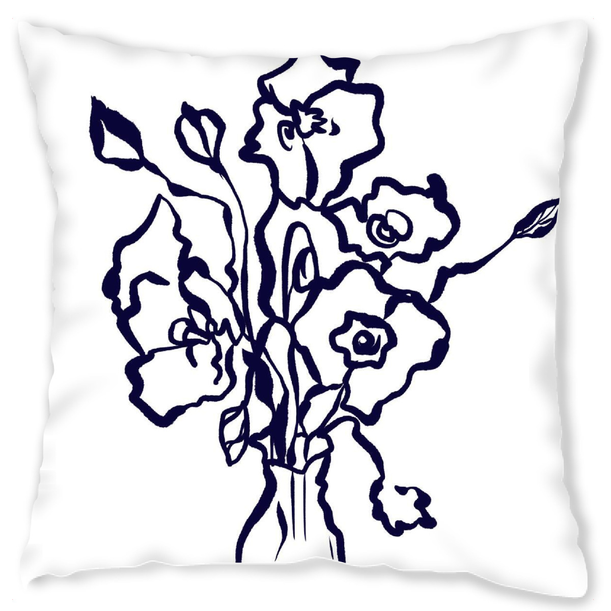 Design-Kissen "Flowers In A Vase line art" artboxONE - Floral,Abstrakt