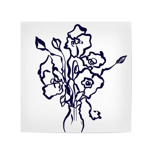 Poster 20x20 cm "Flowers In A Vase line art" artboxONE - Floral,Abstrakt