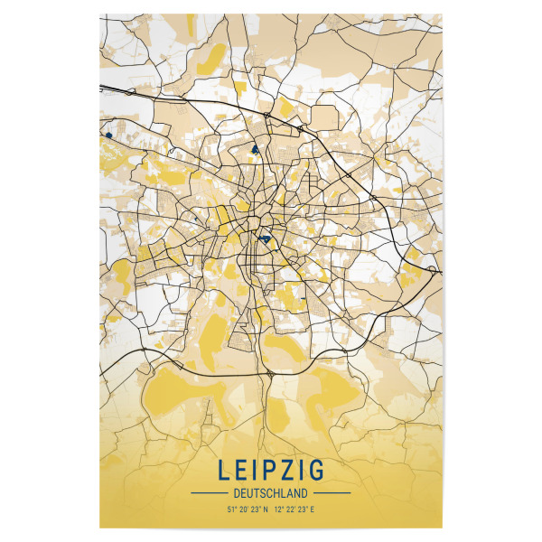 Poster 30x20 cm "Stadt Leipzig Sachsen" artboxONE - Städte / Weitere,Kartografie