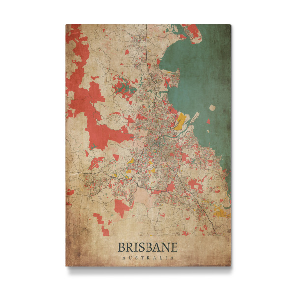 Galerie-Print "Retro Map Brisbane" 30x20 cm artboxONE