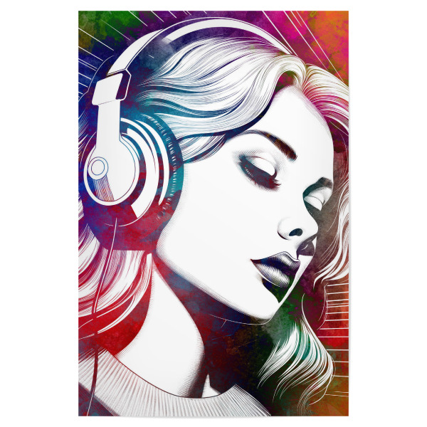 Poster "Music art woman A" artboxONE - Menschen,Musik - Musik,Musiker,Grafik,Ton,Sänger,Frau