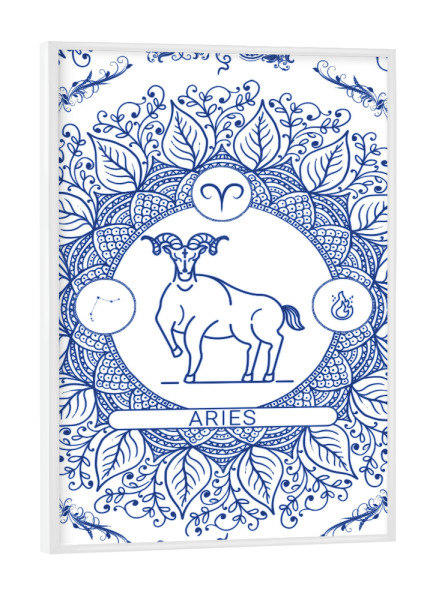 Poster mit weißem Rahmen "Zodiac - Portuguese - Aries" artboxONE - Natur,Floral,Abstrakt