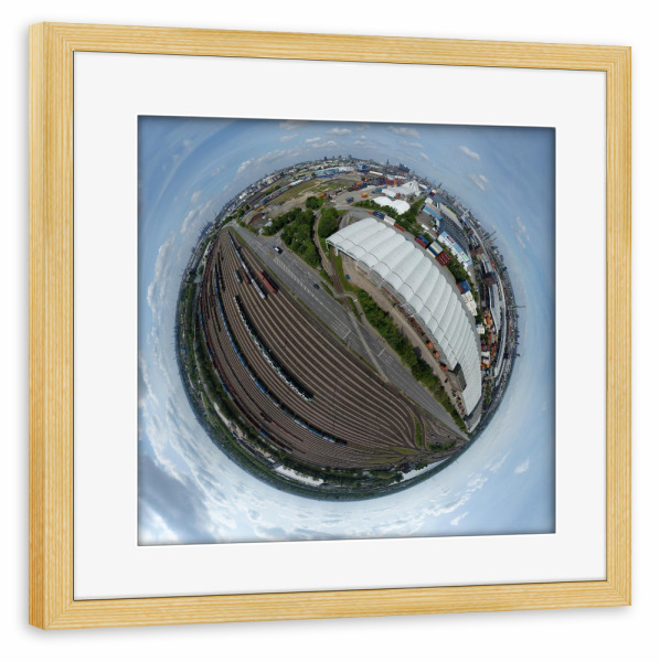 Poster mit Rahmen kiefer "Rangierbahnhof Hamburg Hafen west" artboxONE - Städte,Städte / Hamburg,Reise,Architektur,Reise / Länder