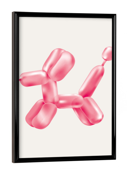 Poster mit schwarzem Rahmen "Malou Studio-Balloon Dog P" artboxONE - Für Kinder,Tiere,Festivals
