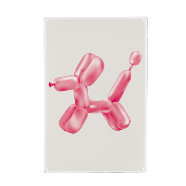 Holzbild "Malou Studio-Balloon Dog P" artboxONE - Für Kinder,Tiere,Festivals - Museum,Ballon,Tier,Haushund,Barbie,Kunst,Farbenfroh,Bunt,Jeff koons