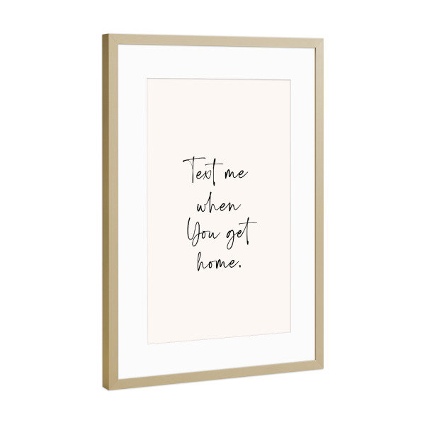 Poster mit Rahmen Gold "Schreib mir" artboxONE - Typografie,Natur,Reise,Menschen,Liebe