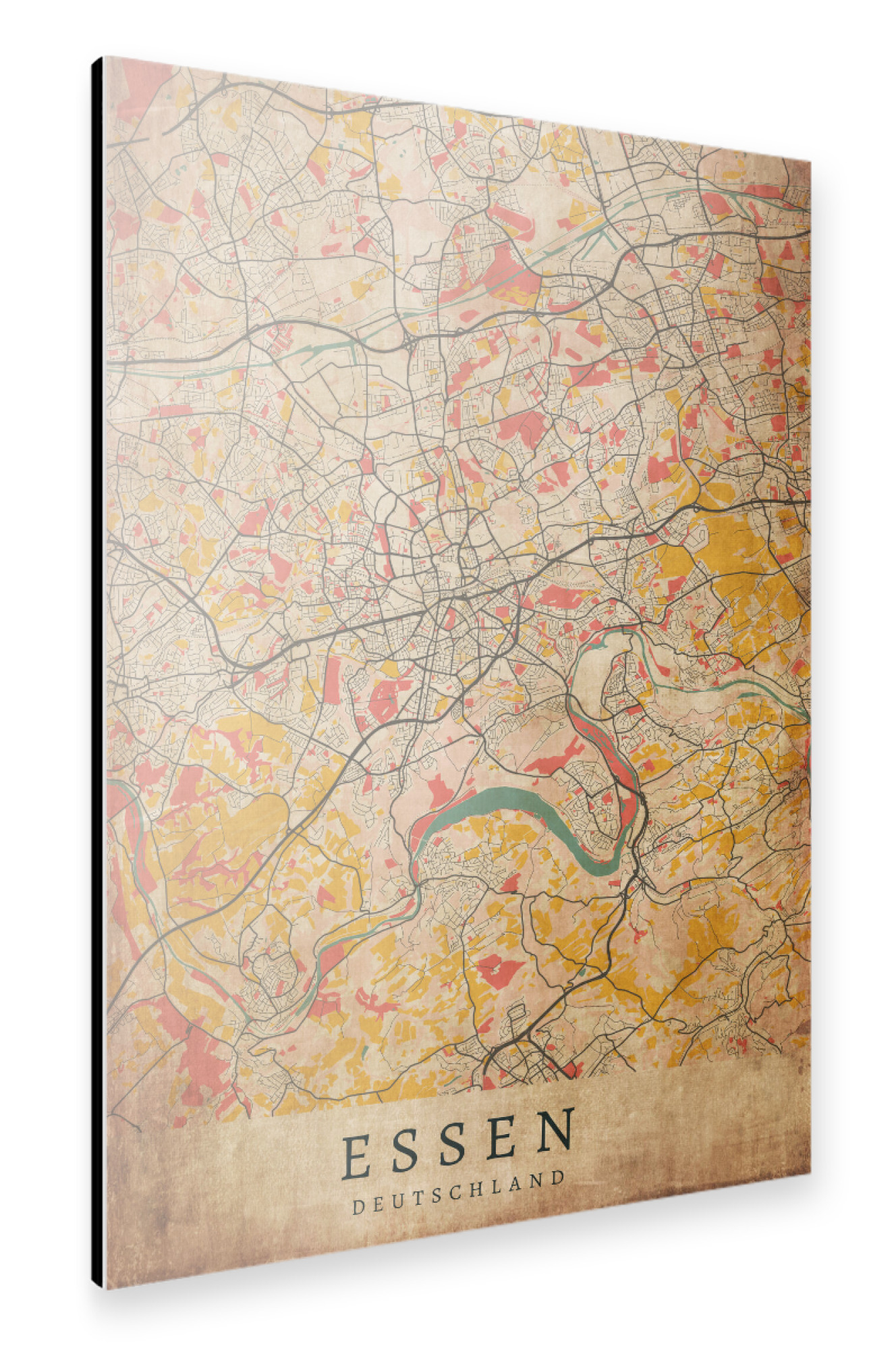 Alu-Dibond "Essen Retro Map" 75x50 cm artboxONE