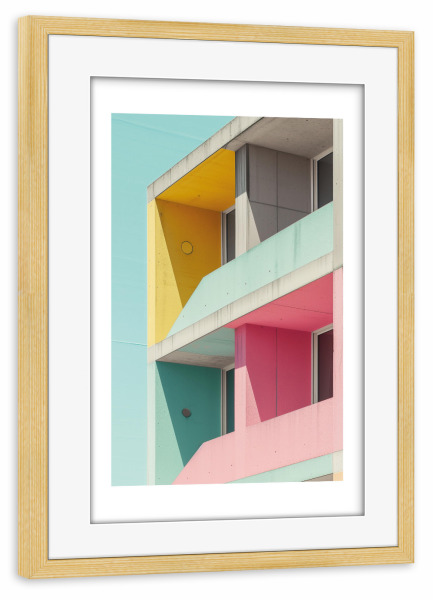 Poster mit Rahmen kiefer "Malou Studio-Architecture Quattro" artboxONE - Städte,Reise,Architektur