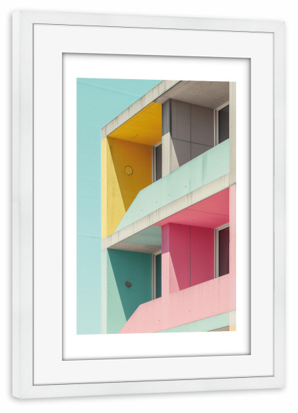 Poster mit Rahmen weiß "Malou Studio-Architecture Quattro" artboxONE - Städte,Reise,Architektur