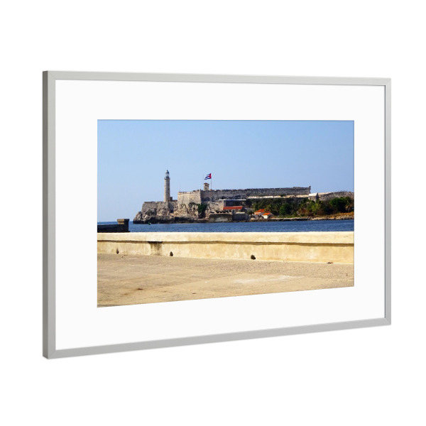 Poster mit Rahmen Silber "Kastell in Havanna" artboxONE - Städte,Reise,Architektur,Reise / Strand und Meer,Reise / Länder