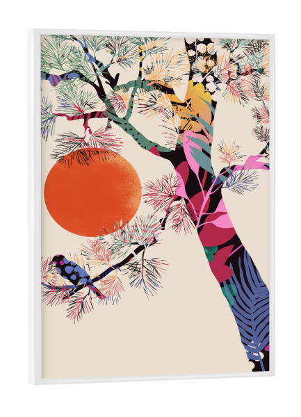 Poster mit weißem Rahmen "Japanischer Sommer" artboxONE - Natur,Floral,Reise / Asien