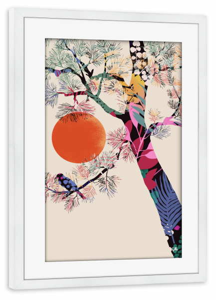 Poster mit Rahmen weiß "Japanischer Sommer" artboxONE - Natur,Floral,Reise / Asien