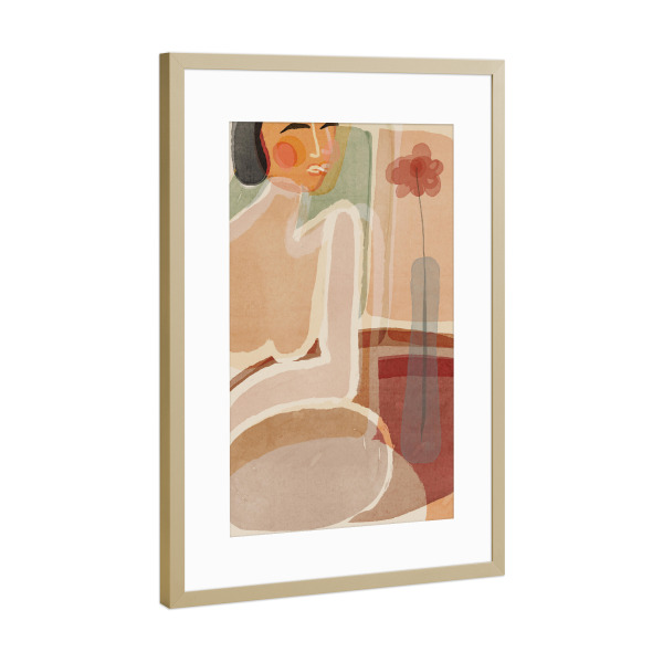 Poster mit Rahmen Gold "In Paris" artboxONE - Abstrakt,Menschen,Für Mama