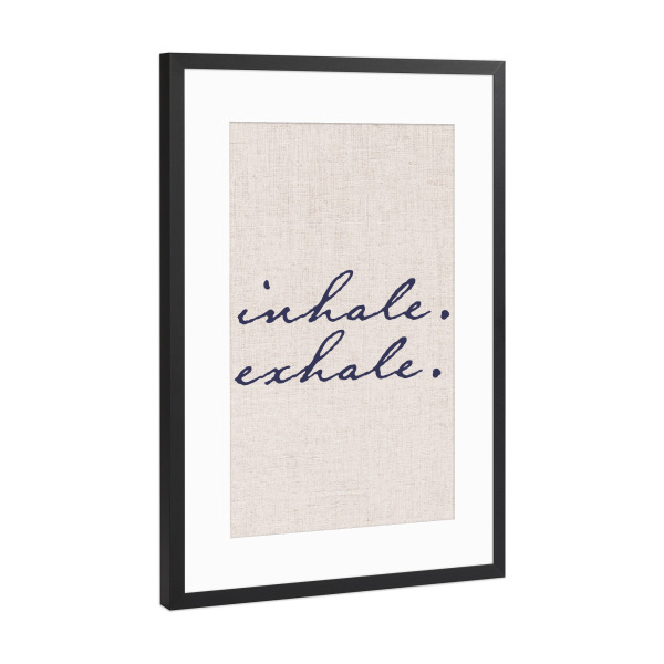 Poster mit Rahmen Schwarz (Metallic) "Inhale & exhale" artboxONE - Typografie