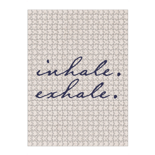 Puzzle Ravensburger "Inhale & exhale" artboxONE - Typografie - Inhale,Exhale,Einatmen,Durchatmen,Typo,Typografie,Minimalistisch,Achtsamkeit