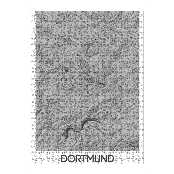 Puzzle Ravensburger "Stadtplan Dortmund" artboxONE - Schwarzweiß,Städte / Weitere,Kartografie