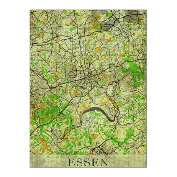Puzzle Ravensburger "Essen Vintage City Map" artboxONE - Städte / Weitere,Kartografie
