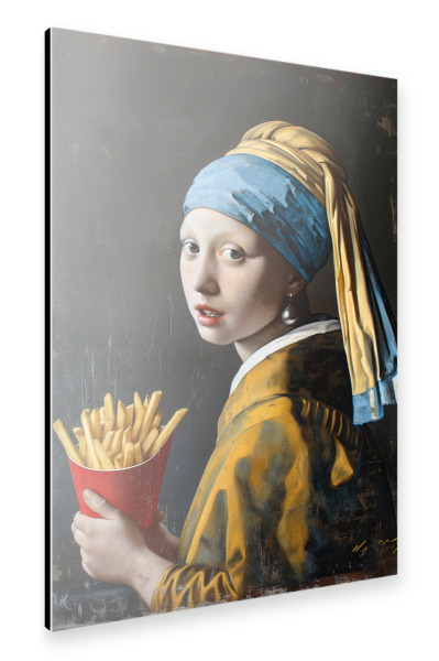 Alu-Dibond "Mädchen mit den Pommes" 30x20 cm artboxONE
