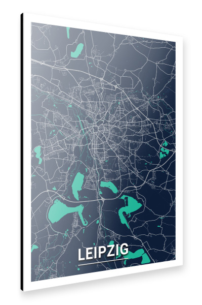 Alu-Dibond "Leipzig CityMap" 30x20 cm artboxONE