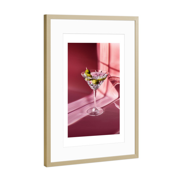 Poster mit Rahmen Gold "Malou Studio-Martini Golden Hour" artboxONE - Essen & Trinken,Essen & Trinken / Alkohol,Festivals