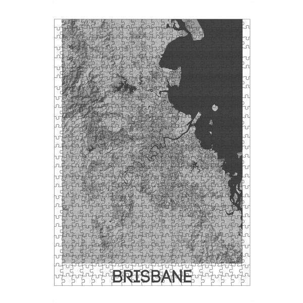 artboxONE Puzzle "Brisbane Bleistift Map" artboxONE - Schwarzweiß,Städte / Weitere,Kartografie