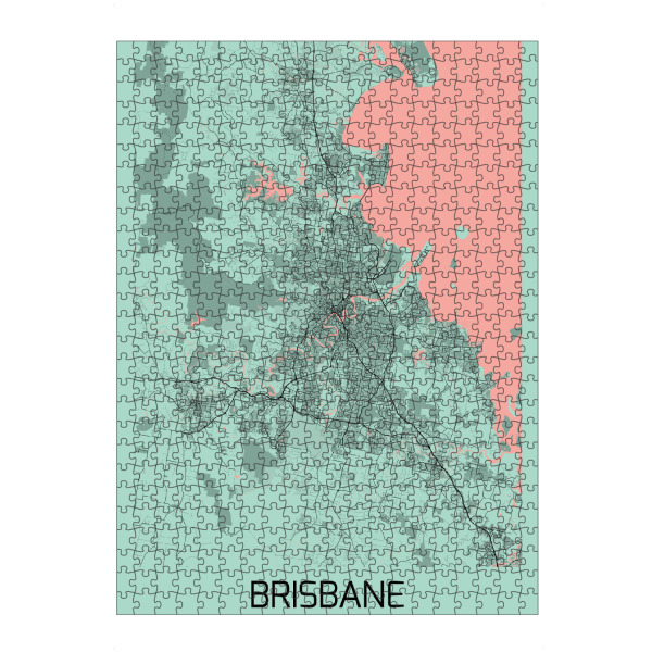 Puzzle Ravensburger "Brisbane Karte" artboxONE - Städte / Weitere,Kartografie