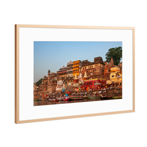 Poster mit Rahmen Kupfer "Die Varanasi Ghats" artboxONE - Architektur,Reise / Asien