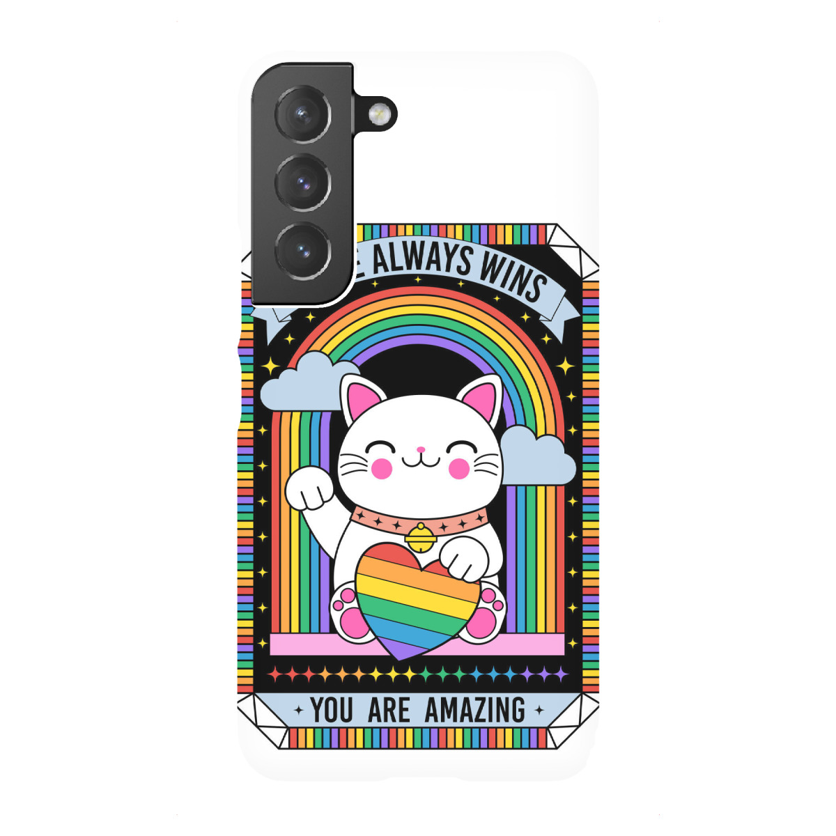 Samsung Galaxy "Glückskatze mit Regenbogen" Premium-Case Handyhülle artboxONE