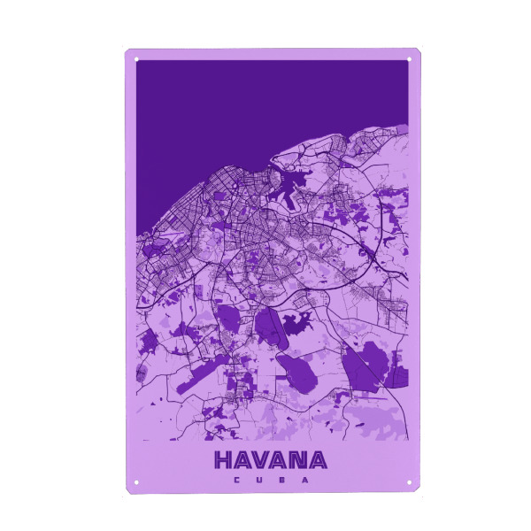 Metall Poster "Citymap Havanna" artboxONE - Städte / Weitere,Kartografie
