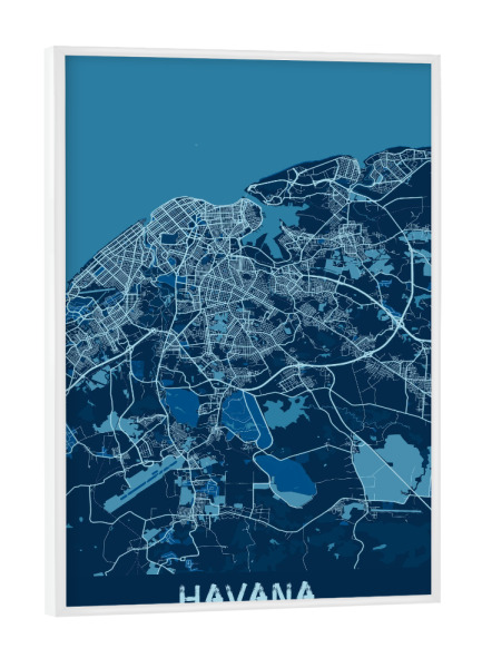Poster mit weißem Rahmen "Havana Cuba" artboxONE - Städte / Weitere,Kartografie