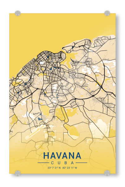 Acrylglasbild "City von Havanna" artboxONE - Städte / Weitere,Kartografie