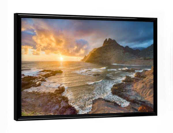 Poster mit schwarzem Rahmen "Teneriffa Punta del Hidalgo" artboxONE - Natur,Reise,Reise / Länder