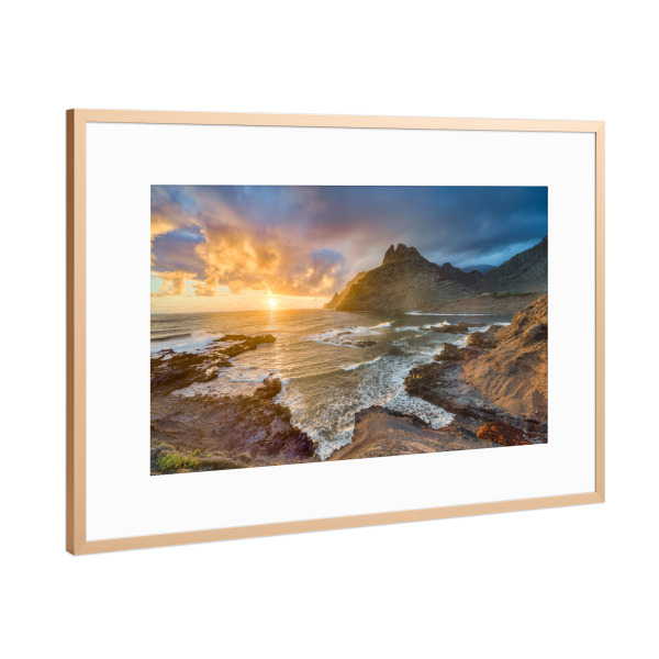 Poster mit Rahmen Kupfer "Teneriffa Punta del Hidalgo" artboxONE - Natur,Reise,Reise / Länder